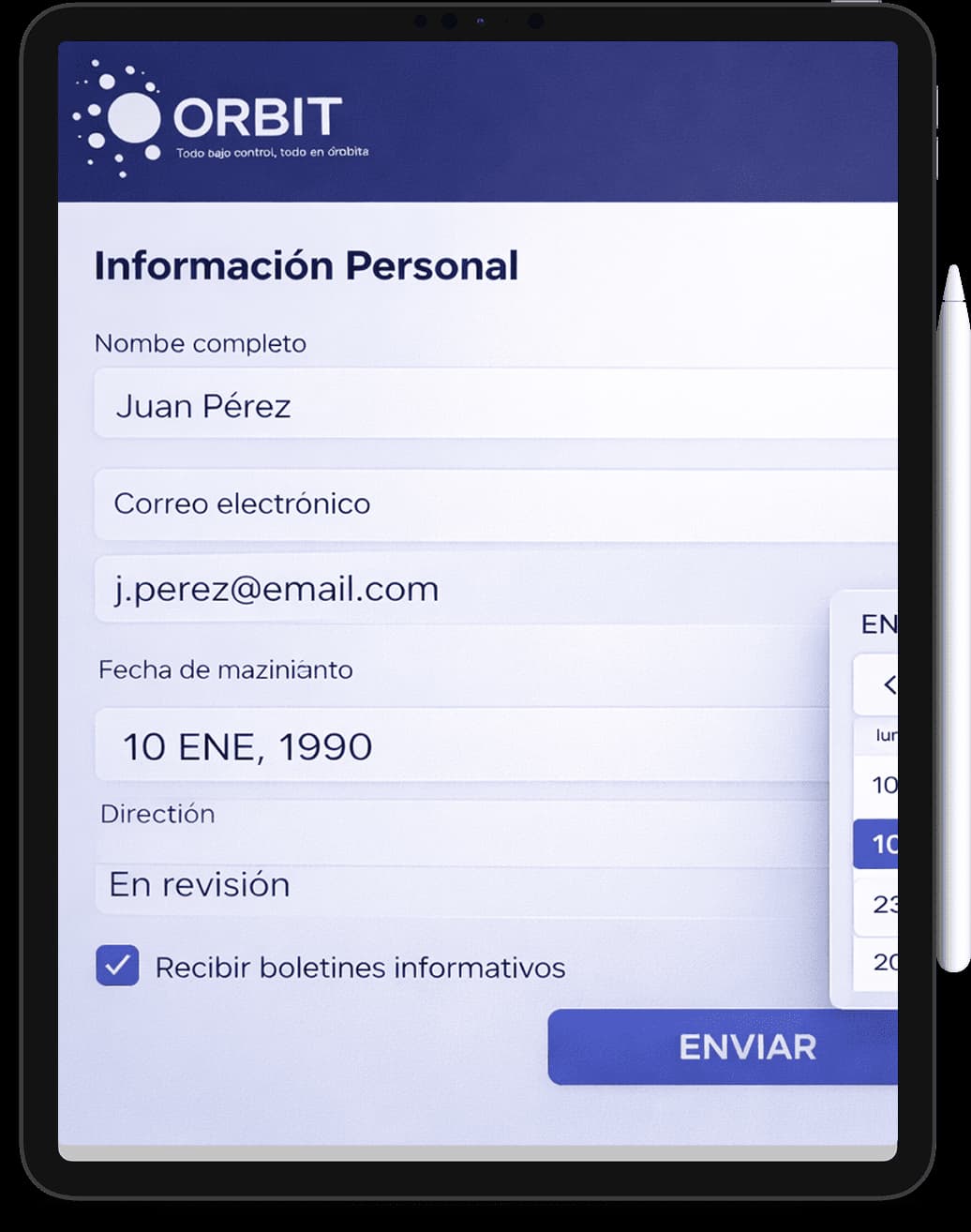 Marco tablet de Orbit